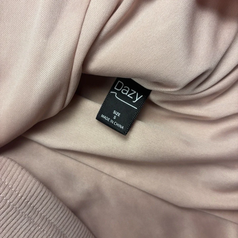 Dusty Pink Daisy Collared Layered Women's Dress Size Small - Picture 2 of 5